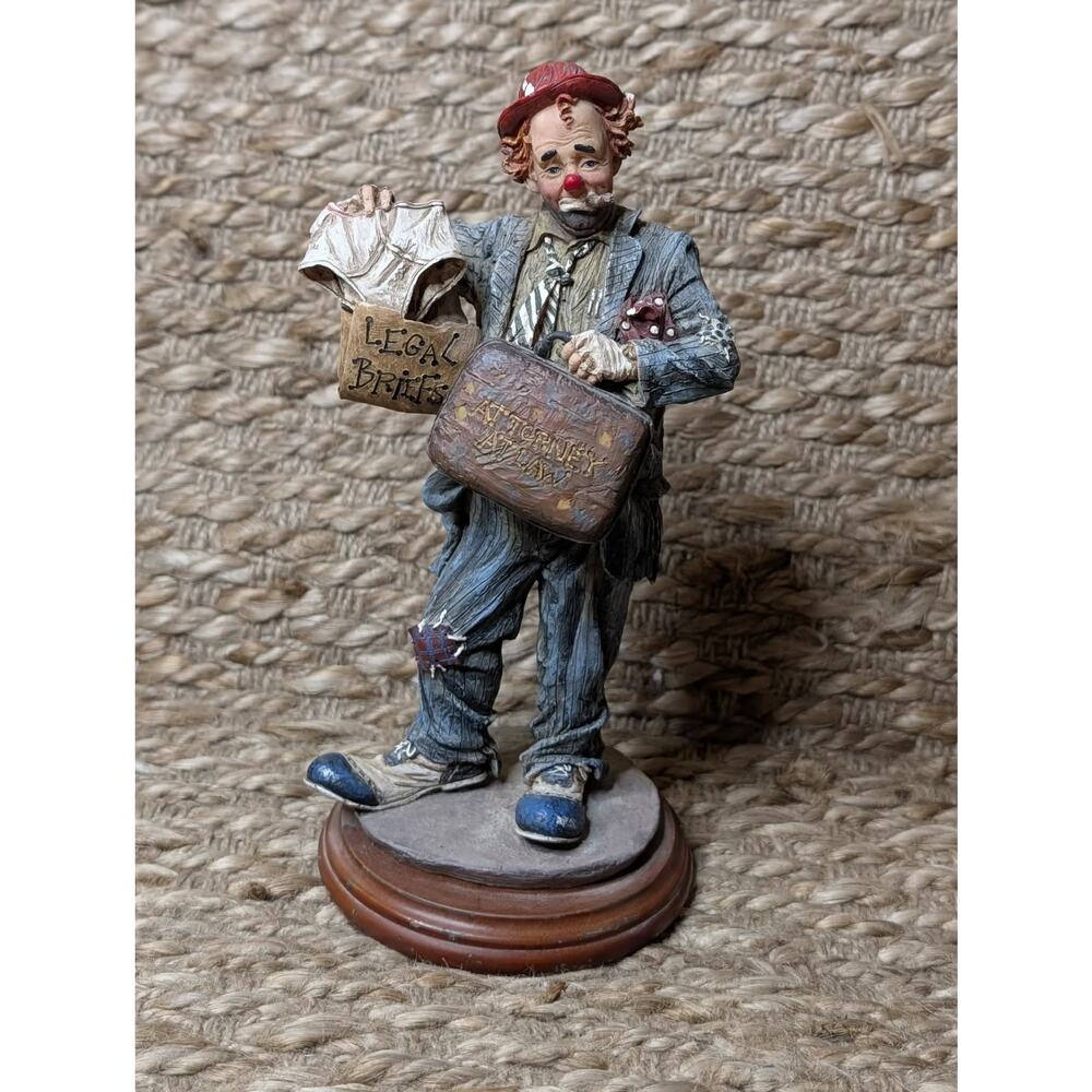 Vintage Vanmark Clown Figurine Clowning in America Oberstein "Legal Briefs"